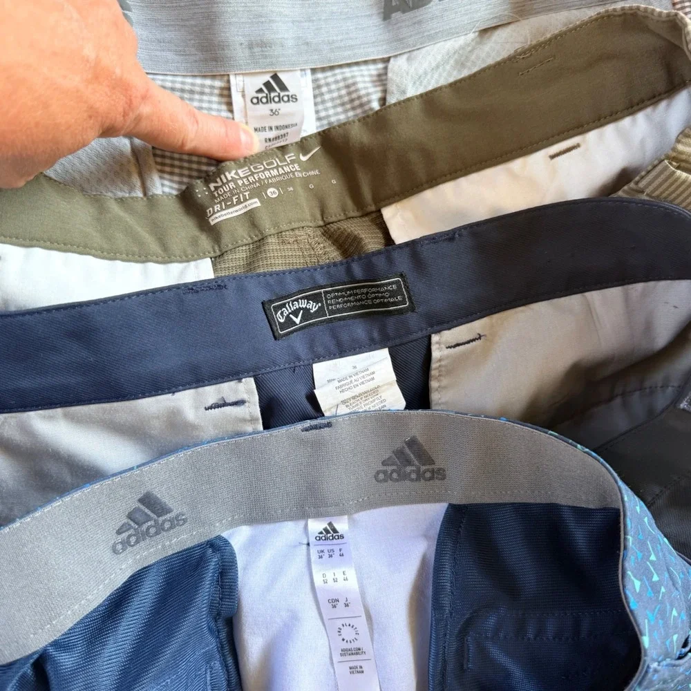 Golf Shorts Lot x4 Adidas Nike Callaway Mens 36 Multicolor Golf Athletic